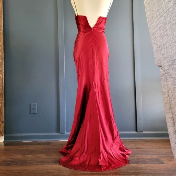 Selina Designer Red‎ Sexy Bodycon Mermaid Ball Gown Prom Dress Size XS - Picture 4 of 13